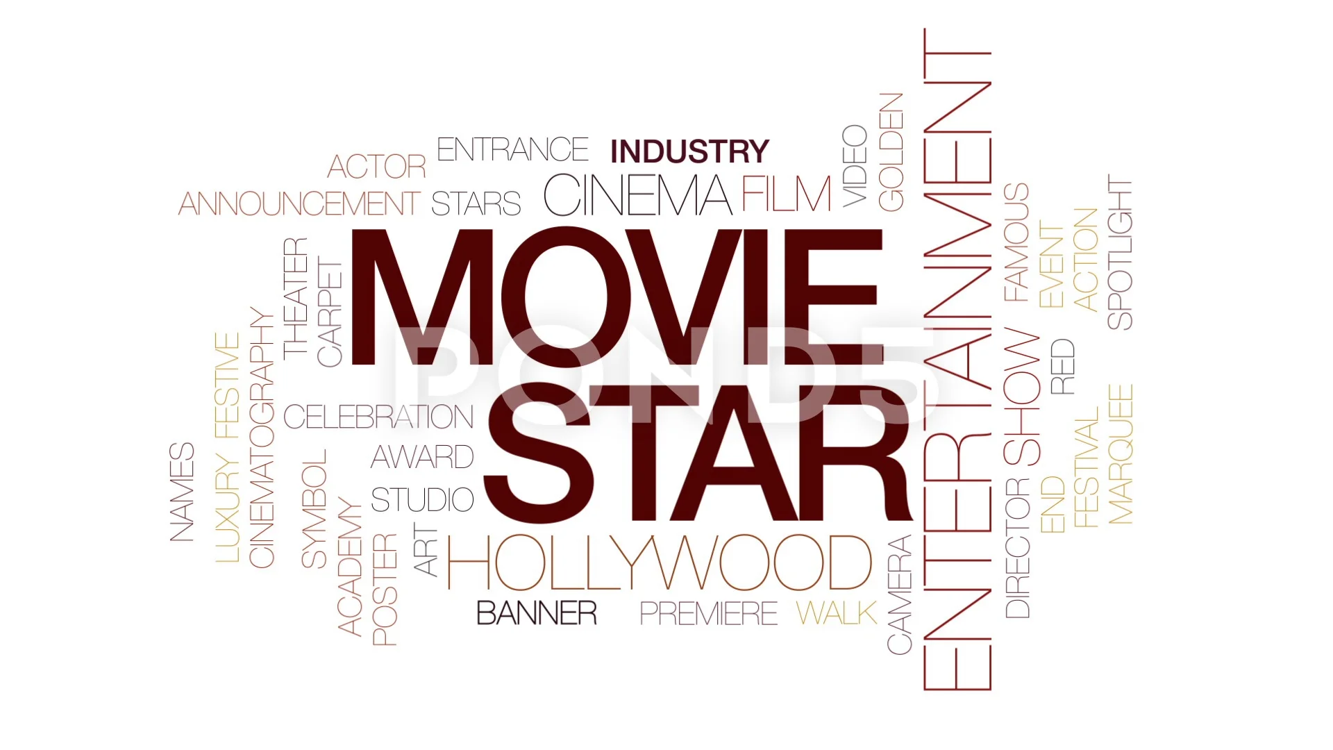 Movie star animated word cloud, text des... | Stock Video | Pond5