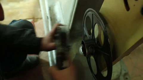 Movie tape work process  5 Video stock 308882241