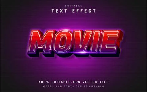 Movie text effect with red gradient Stock Illustration
