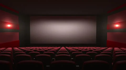 Movie theatre with a green screen Stock Footage