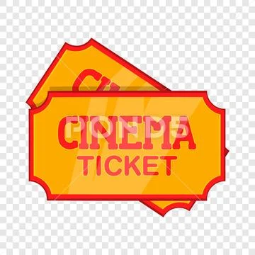 Movie ticket icon, cartoon style Stock Illustration