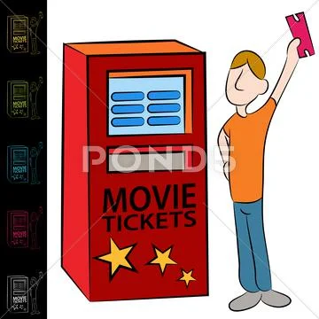 Movie ticket kiosk machine Stock Illustration