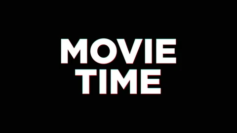 Movie time text Glitch effect animation. Video stock 219912936
