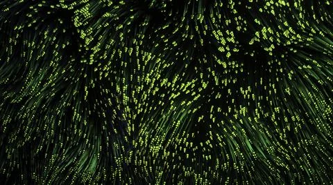 Moving 3d algae. Design. Beautiful wavy movements of algae lines. Bright lines Stock Illustration