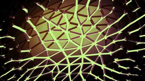 Moving 3d background with glowing cracks. Design. Triangular cracks in 3d イラスト素材