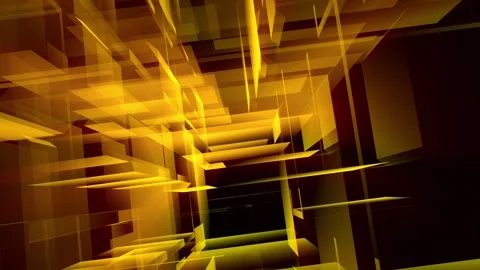 Moving 3D background with transparent yellow hologram of flat surfaces Stock Footage 251779455