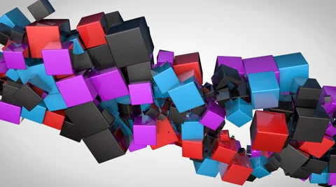 Moving of 3d Cubes Vídeo Stock 58449724
