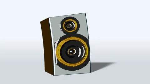 Moving 3d speaker Stock Footage 97163717