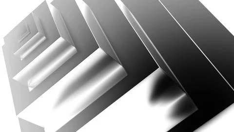 Moving 3d square with waves. Motion. Pyramid with moving wave squares on white Illustrazione stock