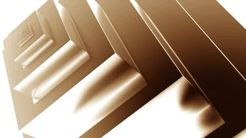 Moving 3d square with waves. Motion. Pyramid with moving wave squares on white Stock Illustration