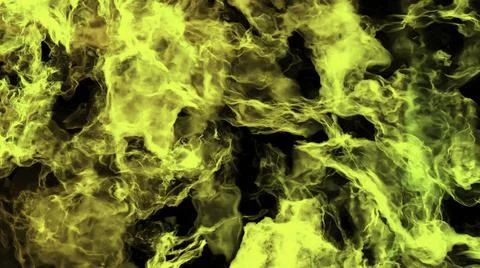 Moving 3d streams of smoke on black background. Design. Dynamic flow of colorful Stock Illustration
