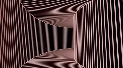 Moving 3d tunnel with neon stripes. Design. Tunnel with hypnotic stripes Stock Illustration