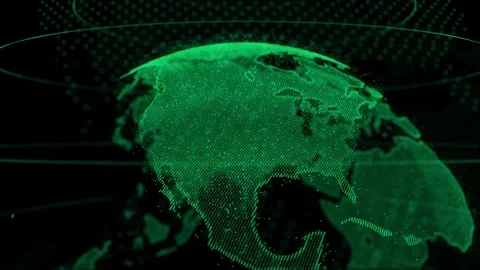 Moving 3D World Animation Map with Technology Network and Digital Concept, Abstr Video stock 274419847