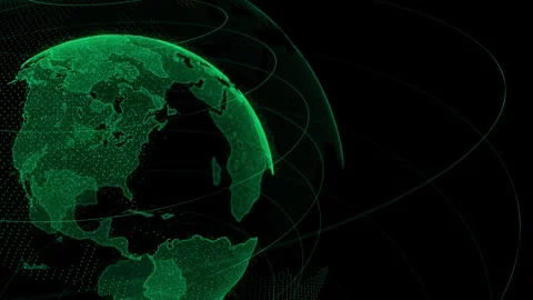 Moving 3D World Animation Map with Technology Network and Digital Concept, Abstr Video stock 274419901