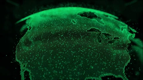 Moving 3D World Animation Map with Technology Network and Digital Concept, Abstr Video stock 274419958