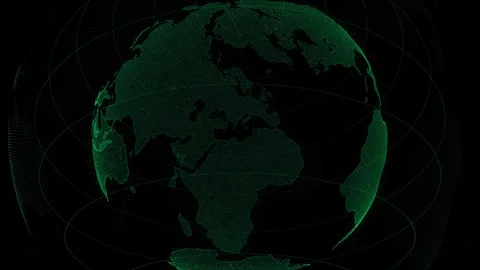 Moving 3D World Animation Map with Technology Network and Digital Concept, Abstr Video stock 274420002