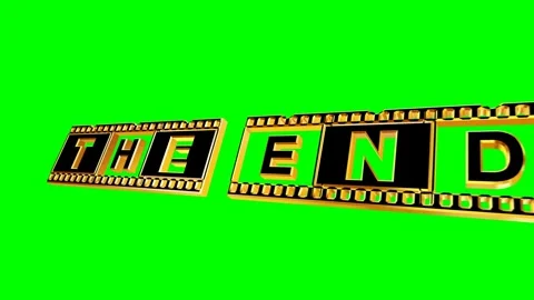 Moving 4k strip with title the end Stock-Footage 258636310