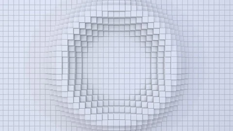 Moving abstract cubic surface background on white Stock Footage 156092506