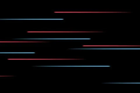 Moving abstract neon lines in space. Abstract blue and red neon lines in space Stock Illustration
