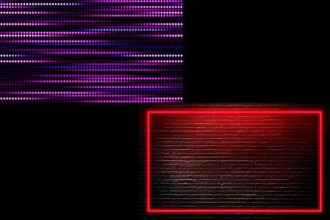 Moving abstract neon lines in space, 3d rendering backdrop Stock Illustration