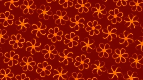 Moving abstract orange flowers, loop Stock Footage
