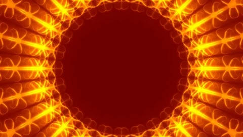 Moving abstract orange flowers, loop Stock Footage