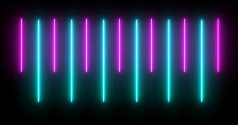 Moving up and down loading like an audio spectrum neon light beam bg. Cyber.. Stock Illustration