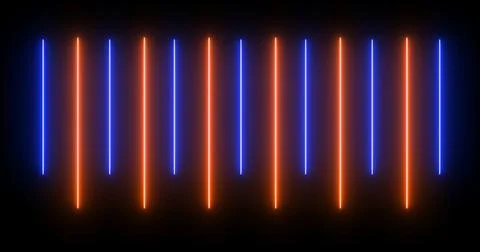 Moving up and down loading like an audio spectrum neon light beam bg. Cyber.. Stock Illustration