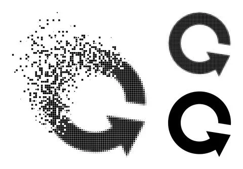 Moving and Halftone Dot Rotate Ccw Icon Illustrazione stock
