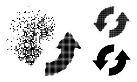 Moving and Halftone Dotted Exchange Arrows Icon Illustrazione stock