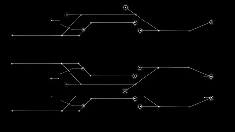 Moving animated straight white lines on black background. Disorderly movemen Stock Footage 287064017