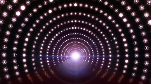 Moving arch of lights on a dark background Stock Footage 54046764