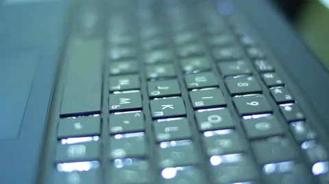 Moving around keyboard, rotating camera Stock Footage 64217170