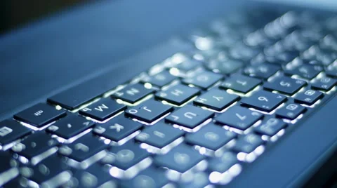 Moving around keyboard, rotating camera Stock Footage 64217192