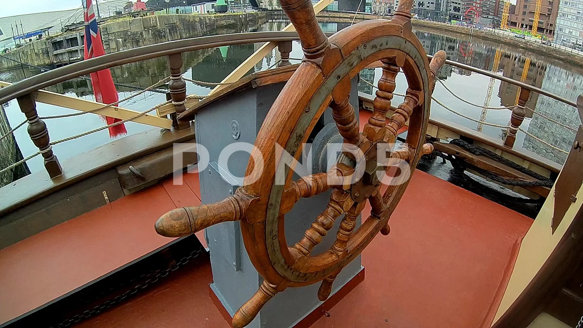 Moving around a ships wheel on a pirate , Stock Video