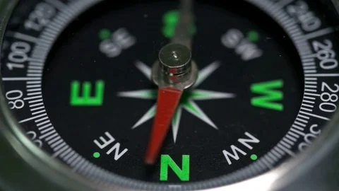 Moving the arrow of the revolving compass Stock Footage 72634218