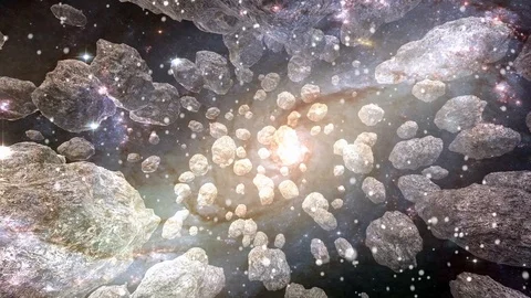 Moving asteroids in the space, galaxy 库存影片 99076027