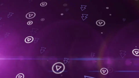 Moving audio player icons in space Stock Footage 167218096
