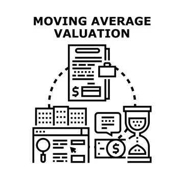 Moving average valuation process for business analytics 스톡 일러스트