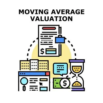 Moving average valuation process for business analytics Stock Illustration