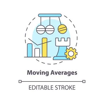 Moving averages concept icon 库存插图