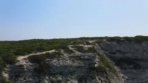 Moving away from the cliff Stock Footage 138323832