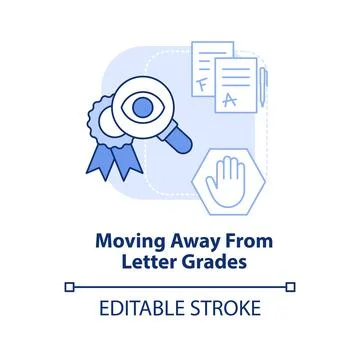 Moving away from letter grades light blue concept icon Stock Illustration
