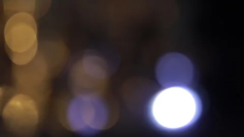 Moving back and forth, blue and gold lights in a row Видео 309338612
