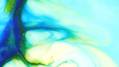 Moving background consisting of blue and green particles of the current paint on Video stock 200245443