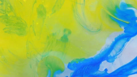 Moving background consisting of blue, yellow and green particles of the current Stock Footage 200248181