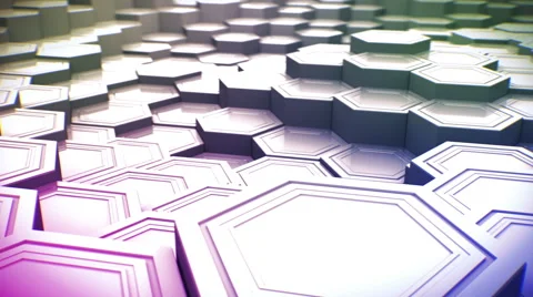 Moving Background. Fly Over Landscape of Hexagonal Pillars Video stock 40005833