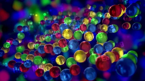 Moving Balls With Chemical Elements Names Stock Footage 96339314