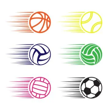 Moving balls set Stock Illustration