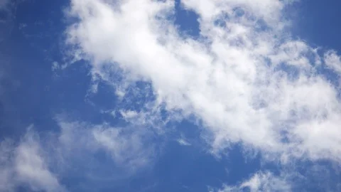 Moving beautiful white cloud with blue sky background at day time Stock Footage 129927892